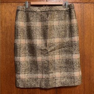 Luxe J Crew Collection skirt, size 12, wool • alpaca • mohair • gold plaid